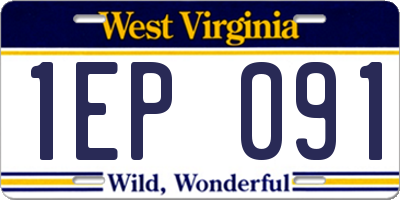 WV license plate 1EP091