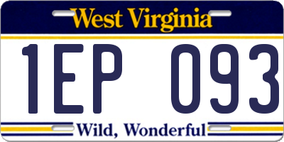 WV license plate 1EP093