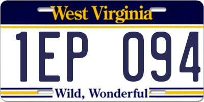 WV license plate 1EP094