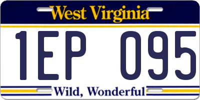 WV license plate 1EP095
