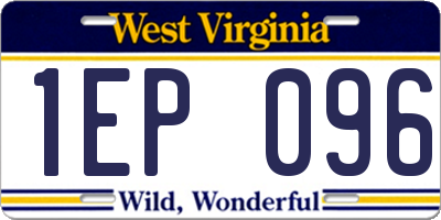 WV license plate 1EP096