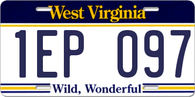 WV license plate 1EP097