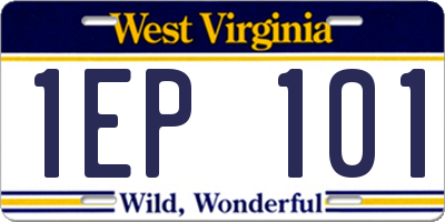 WV license plate 1EP101