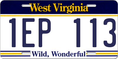 WV license plate 1EP113