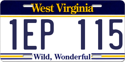 WV license plate 1EP115