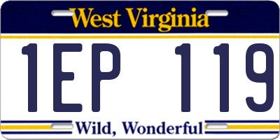 WV license plate 1EP119