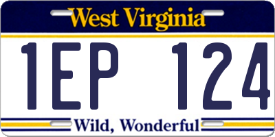 WV license plate 1EP124