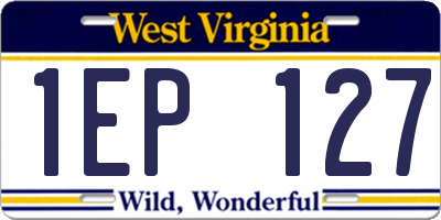 WV license plate 1EP127