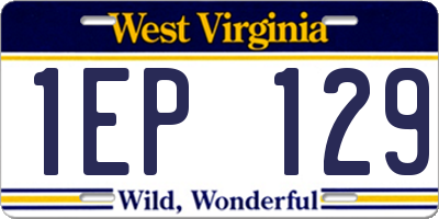 WV license plate 1EP129