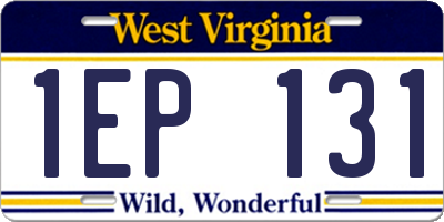 WV license plate 1EP131