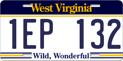 WV license plate 1EP132