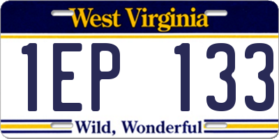 WV license plate 1EP133
