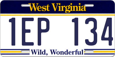 WV license plate 1EP134