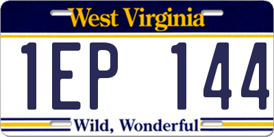 WV license plate 1EP144