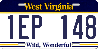 WV license plate 1EP148