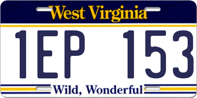 WV license plate 1EP153