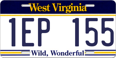WV license plate 1EP155