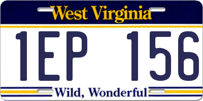 WV license plate 1EP156