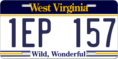 WV license plate 1EP157