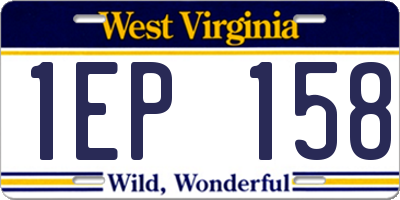 WV license plate 1EP158