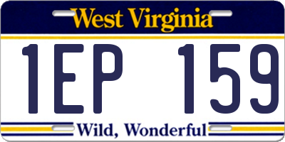 WV license plate 1EP159