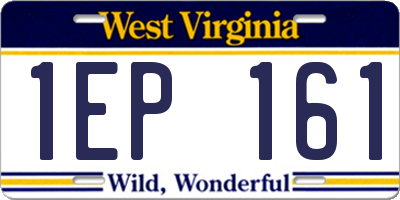 WV license plate 1EP161