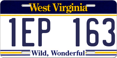 WV license plate 1EP163