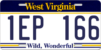 WV license plate 1EP166