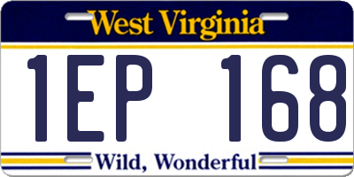 WV license plate 1EP168