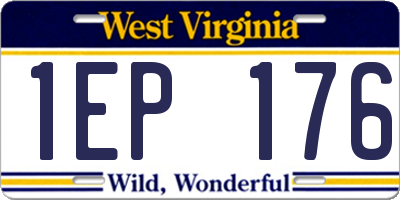 WV license plate 1EP176