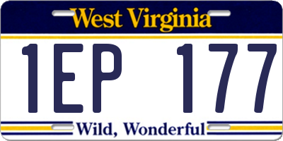 WV license plate 1EP177