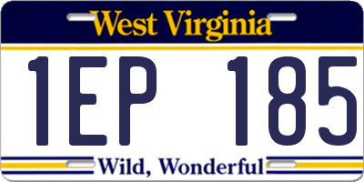 WV license plate 1EP185