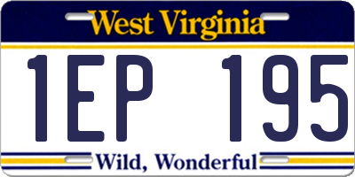 WV license plate 1EP195