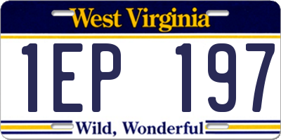 WV license plate 1EP197