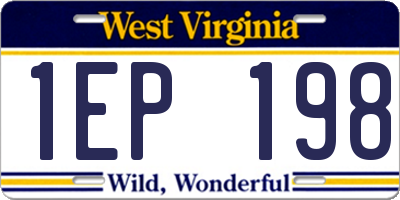 WV license plate 1EP198