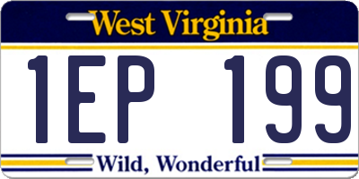 WV license plate 1EP199