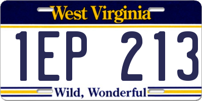 WV license plate 1EP213