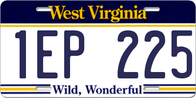 WV license plate 1EP225