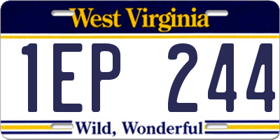 WV license plate 1EP244