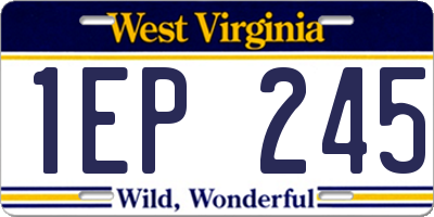 WV license plate 1EP245