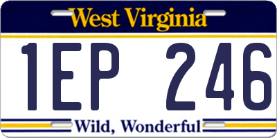 WV license plate 1EP246