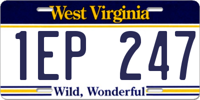WV license plate 1EP247