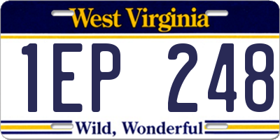 WV license plate 1EP248