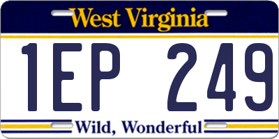 WV license plate 1EP249