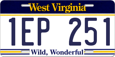 WV license plate 1EP251