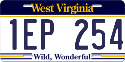 WV license plate 1EP254