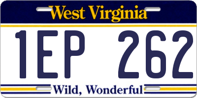 WV license plate 1EP262