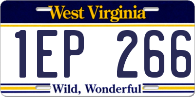 WV license plate 1EP266