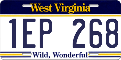 WV license plate 1EP268