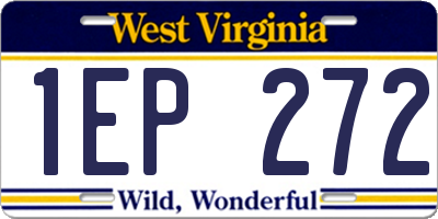 WV license plate 1EP272